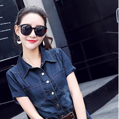 ĐẦM JEAN BODY CỔ SƠ MI PHỐI TÚI - J.28